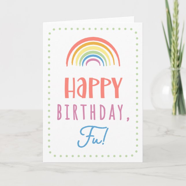 Tarjeta de cumpleaños para Fu (Anverso)
