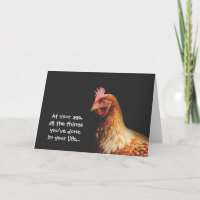 Tarjeta de cumpleaños para gallinas galas