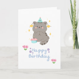 Tarjeta de cumpleaños para gato
