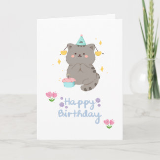 Tarjeta de cumpleaños para gato