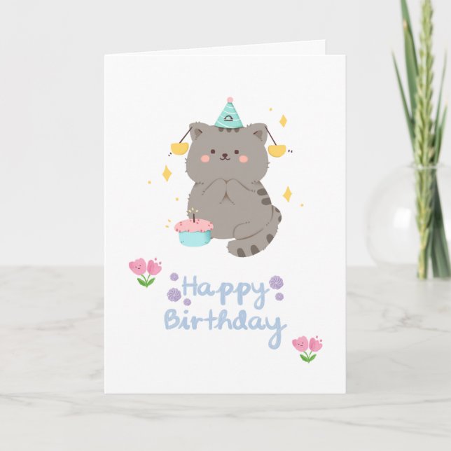 Tarjeta de cumpleaños para gato (Anverso)