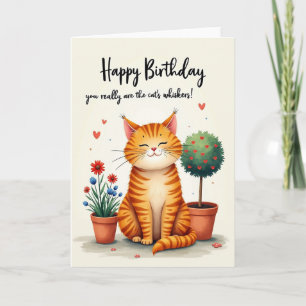 Tarjeta de cumpleaños para gato de jardín