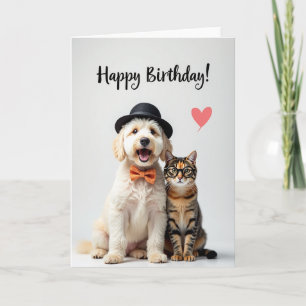 Tarjeta de cumpleaños para gato inteligente