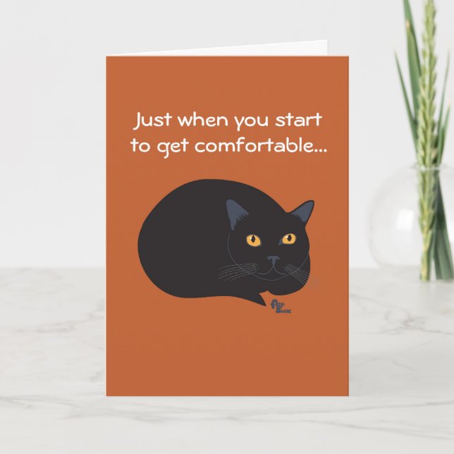 Tarjeta de cumpleaños para gato negro (Anverso)