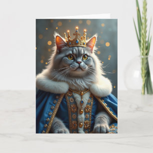 Tarjeta de cumpleaños para gato regio