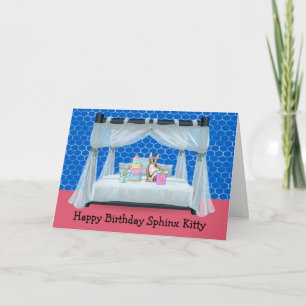 Tarjeta de cumpleaños para gato Sphinx mascota