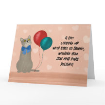 Tarjeta de cumpleaños para gatos alegre