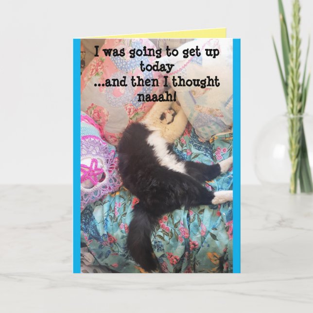 Tarjeta de cumpleaños para gatos de Tuxedo Cute Gr (Anverso)