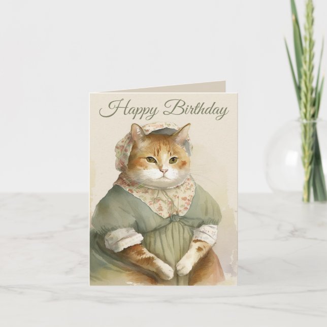 Tarjeta de cumpleaños para gatos de Victoria (Anverso)