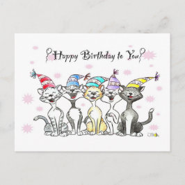 Tarjeta de cumpleaños para gatos fiestas - Arte co