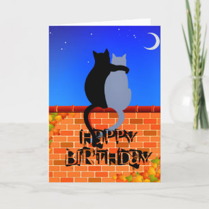 Tarjeta de cumpleaños para gatos Guay en la pared