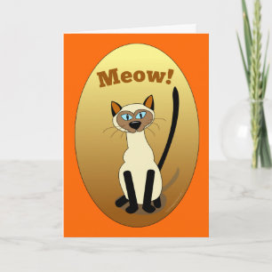 Tarjeta de cumpleaños para gatos siameses