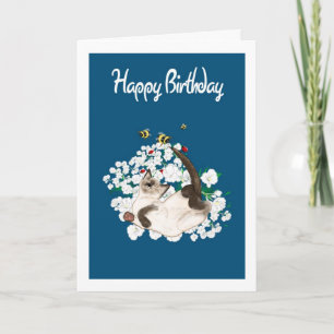 Tarjeta de cumpleaños para gatos siameses - Añadir