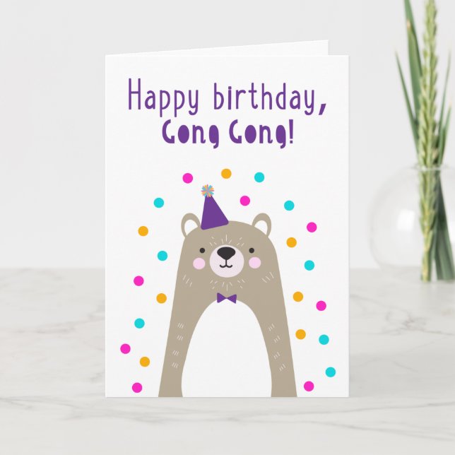 Tarjeta de cumpleaños para Gong Gong (Anverso)