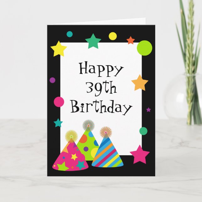 Tarjeta de cumpleaños para Gorras fiestas (Anverso)