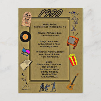 Tarjeta de cumpleaños para grandes eventos de 1950