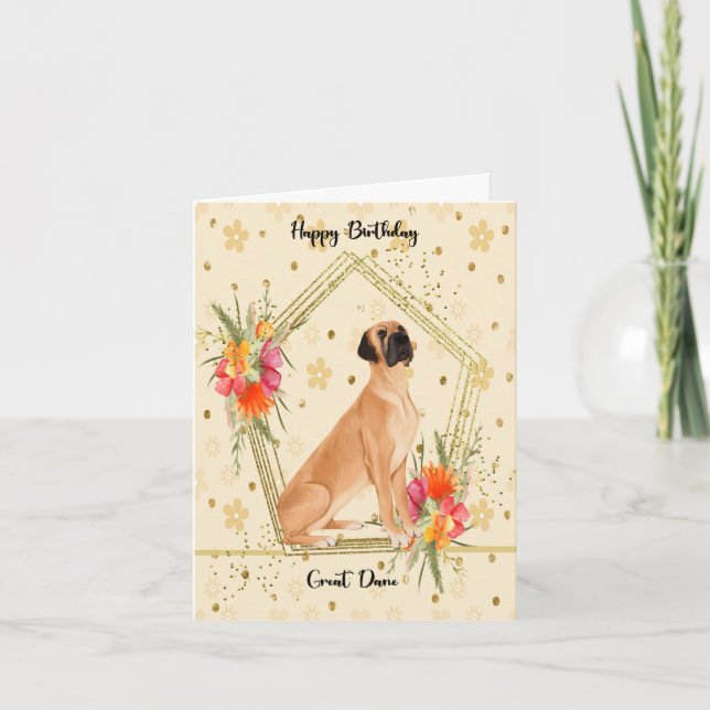 Tarjeta de cumpleaños para Great Dane (Anverso)