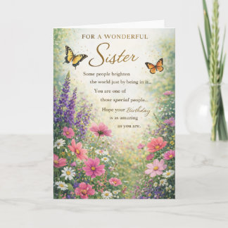 Tarjeta de cumpleaños para hermana – Floral