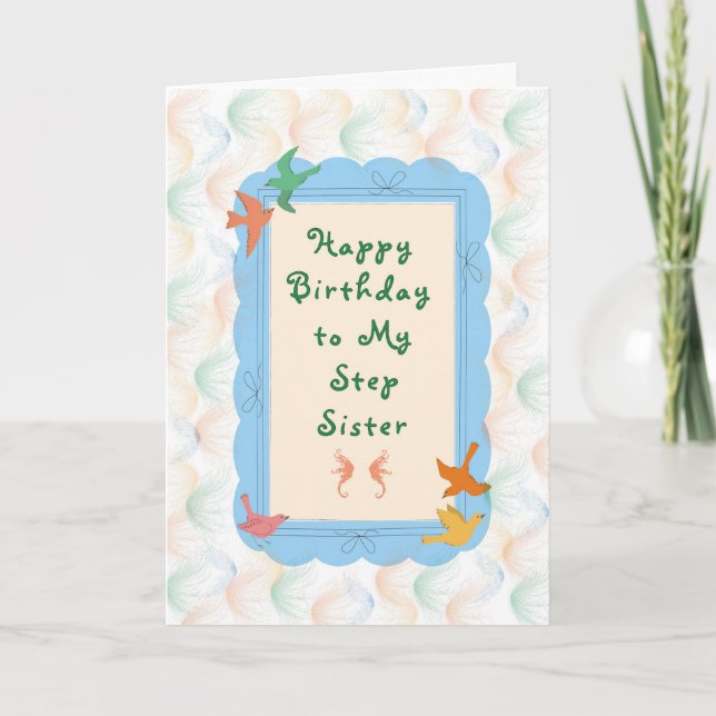Tarjeta de cumpleaños para hermanastra (Anverso)