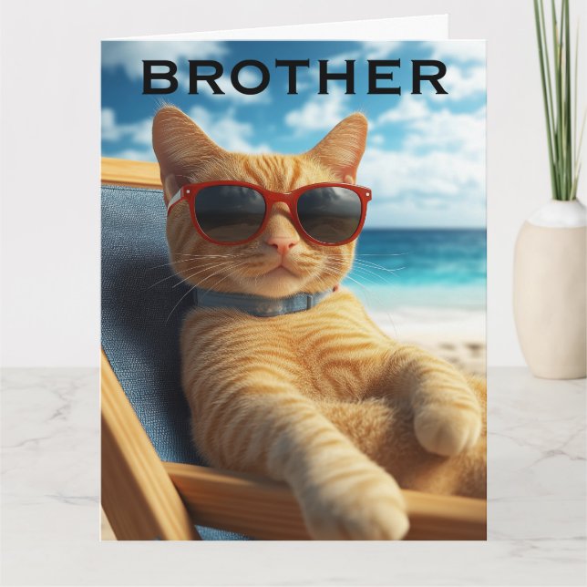 TARJETA DE CUMPLEAÑOS PARA HERMANO GATO (Anverso)