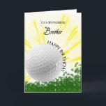 Tarjeta de cumpleaños para hermano golfista<br><div class="desc">¡Regala a tu hermano amante del golf una tarjeta de golf con un tema explosivo! Una pelota de golf volando con las palabras 'Para un hermano maravilloso'.</div>