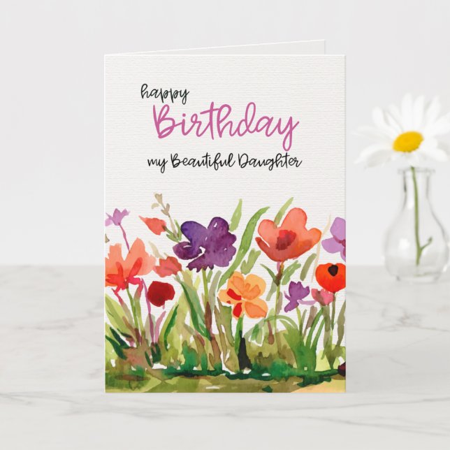 Tarjeta de cumpleaños para hija (Planta pequeña)