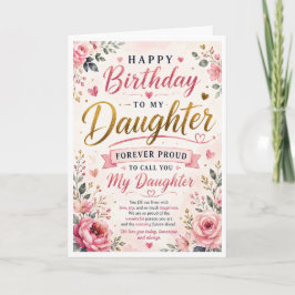 Tarjeta de cumpleaños para hija Orgulloso de llama