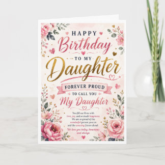 Tarjeta de cumpleaños para hija Orgulloso de llama