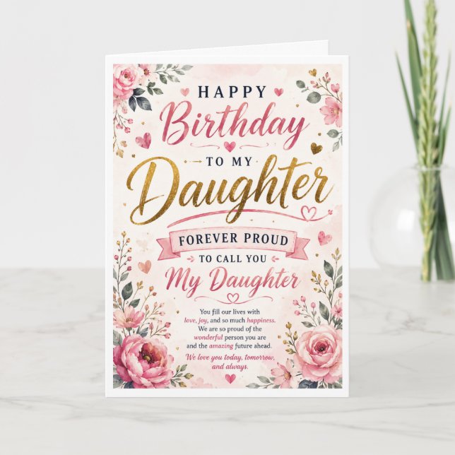 Tarjeta de cumpleaños para hija Orgulloso de llama (Anverso)