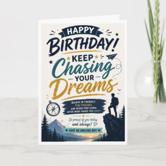 Tarjeta de cumpleaños para hijo 'Sigue persiguiend
