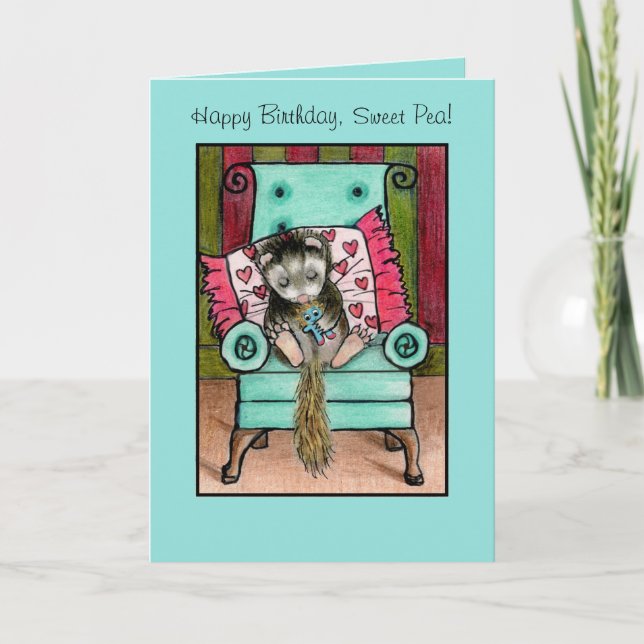 Tarjeta de cumpleaños para hurón (Anverso)