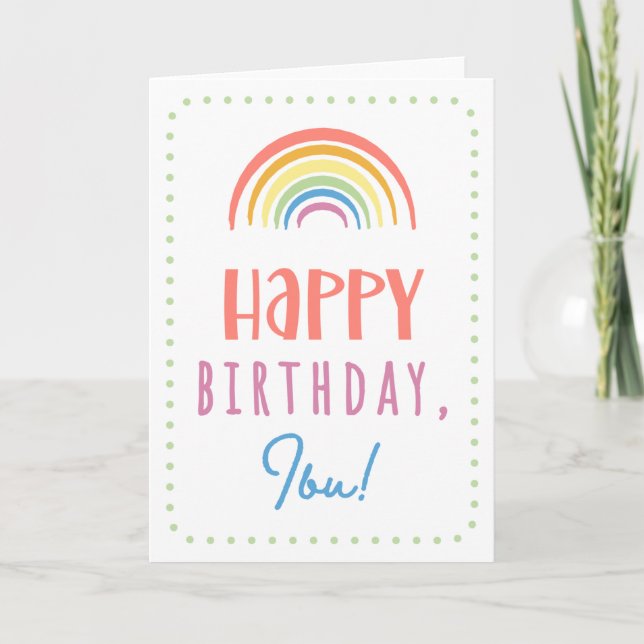 Tarjeta de cumpleaños para Ibu (Anverso)