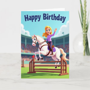 Tarjeta de cumpleaños para jinete alegre