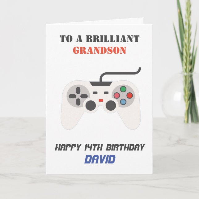 Tarjeta de cumpleaños para juegos personalizada (Anverso)