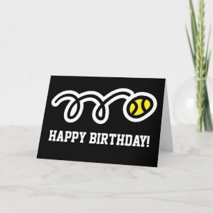 Tarjeta de cumpleaños para jugador de tenis y entu