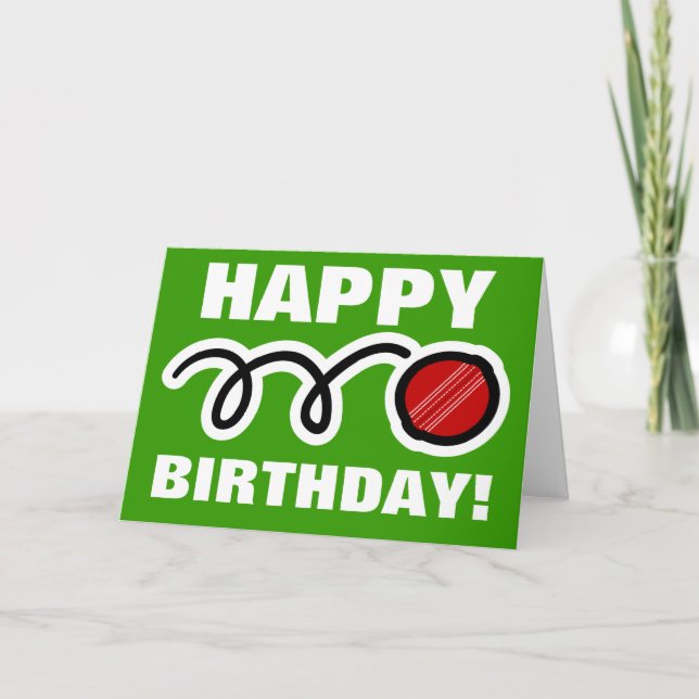 Tarjeta de cumpleaños para jugadores de cricket (Anverso)