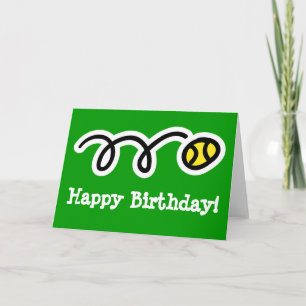 Tarjeta de cumpleaños para jugadores de tenis y af