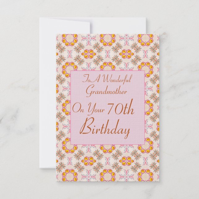 Tarjeta De Cumpleaños Para La Abuela. (Anverso)