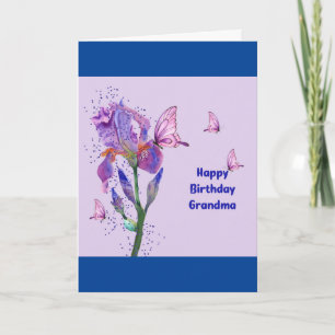 Tarjeta de cumpleaños para la abuela con Iris