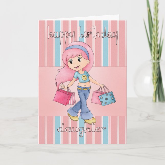 Tarjeta de cumpleaños para la compra de la hija -  (Anverso)