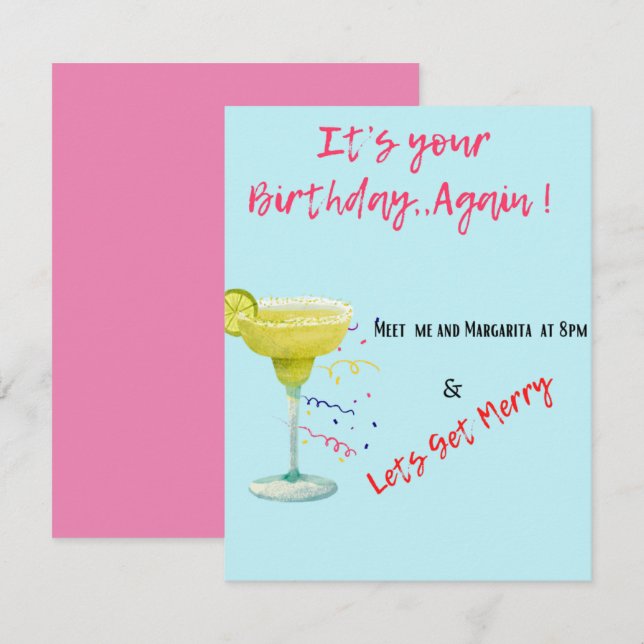 Tarjeta de cumpleaños para la dama de compañía, si (Anverso / Reverso)