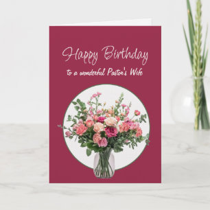 Tarjeta de cumpleaños para la esposa del pastor co