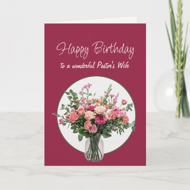 Tarjeta de cumpleaños para la esposa del pastor co (Anverso)