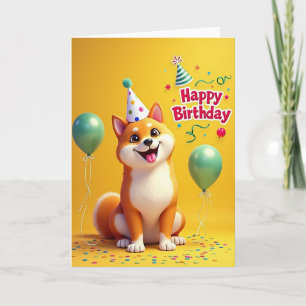 Tarjeta de cumpleaños para la fiesta del perro zor