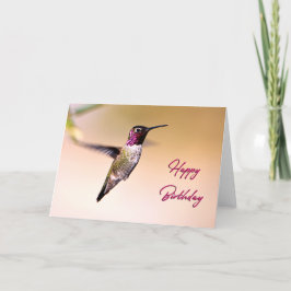 Tarjeta de cumpleaños para la foto de Hummingbird 