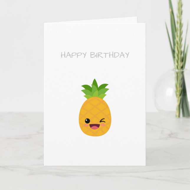 Tarjeta de cumpleaños para la fruta de piña (Anverso)