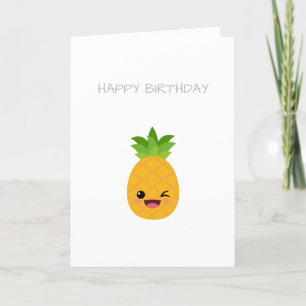 Tarjeta de cumpleaños para la fruta de piña