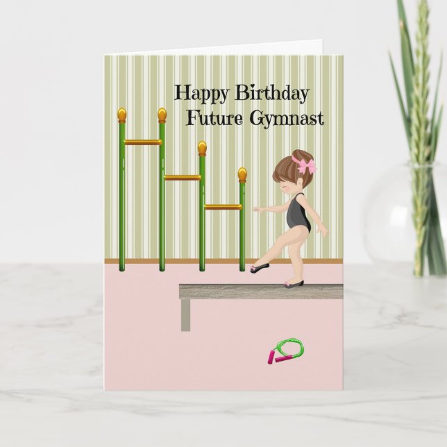 Tarjeta de cumpleaños para la gimnasta futura (Anverso)