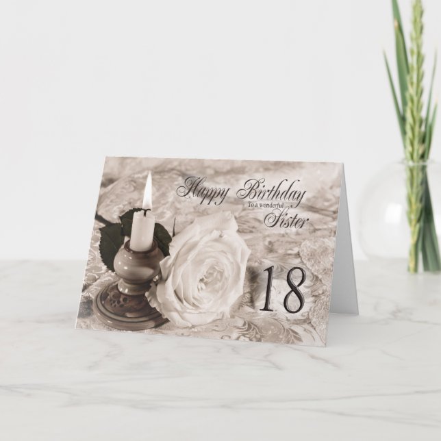 Tarjeta de cumpleaños para la hermana, 18. La vela (Anverso)