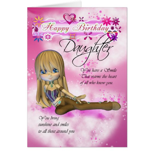 Tarjeta de cumpleaños para la hija, coll de la
